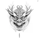 demon, phallus tattoo design idea