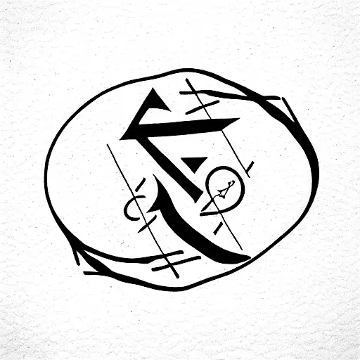runic alphabet eternal tattoo design idea