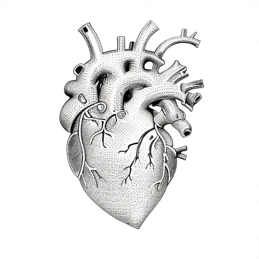 a human heart tattoo design idea
