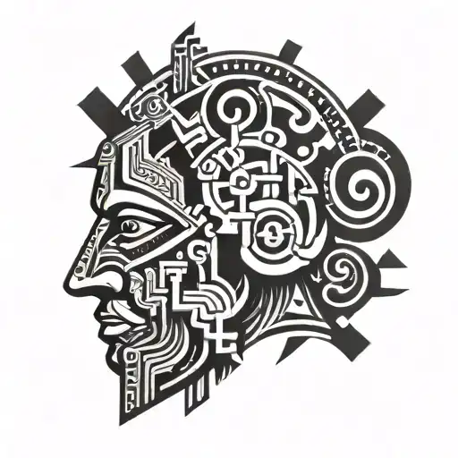 puzzle piece tattoo inca god inti tattoo design idea