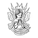 angel praying tattoo design idea