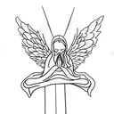 angel praying tattoo design idea