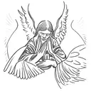 angel praying tattoo design idea