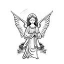 angel praying tattoo design idea