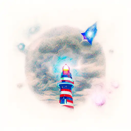 pulsar lighthouse tattoo design idea