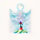 pulsar lighthouse tattoo design idea