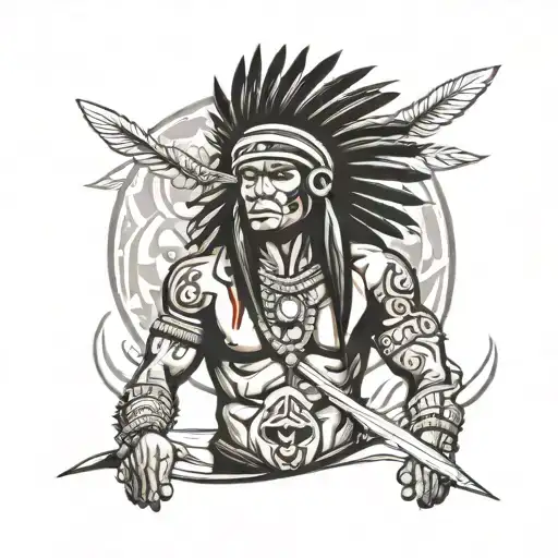 taino indian warrior tattoo design idea