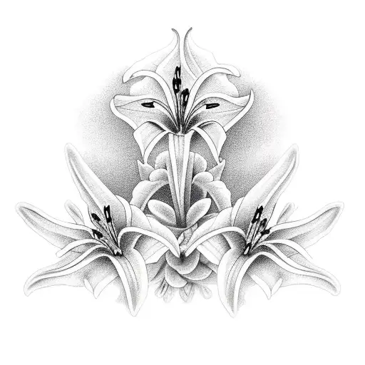 asiatic lily biblically accurate angel tattoo design idea