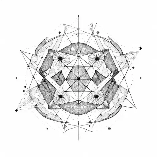 A stunning constellation of Gemini and Cancer intertwined tattoo design idea