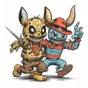 stitch and freddy Krueger tattoo design idea