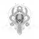 Viking worldtree with snake tattoo design idea