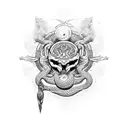 Viking worldtree with snake tattoo design idea