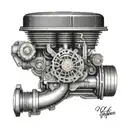 V8 engine tattoo design idea