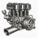 V8 engine tattoo design idea