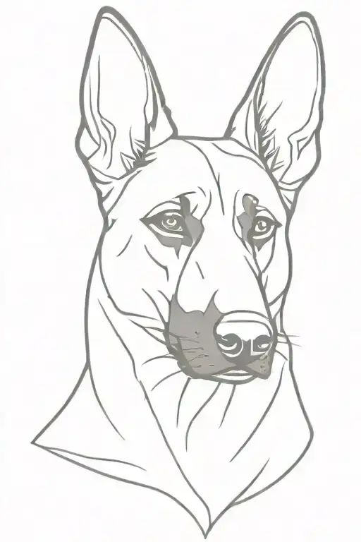 malinois dog head tattoo design idea