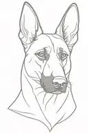 malinois dog head tattoo design idea