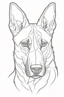 malinois dog head tattoo design idea