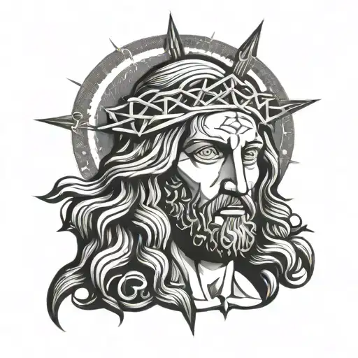 buff jesus christ tattoo design idea