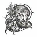buff jesus christ tattoo design idea