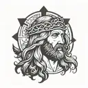 buff jesus christ tattoo design idea