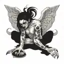 lucifer fallen angel crying tattoo design idea