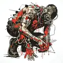 spartin in his knees chained tattoo design idea