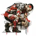 spartin in his knees chained tattoo design idea