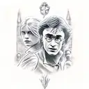 harry potter watercolot tattoo design idea