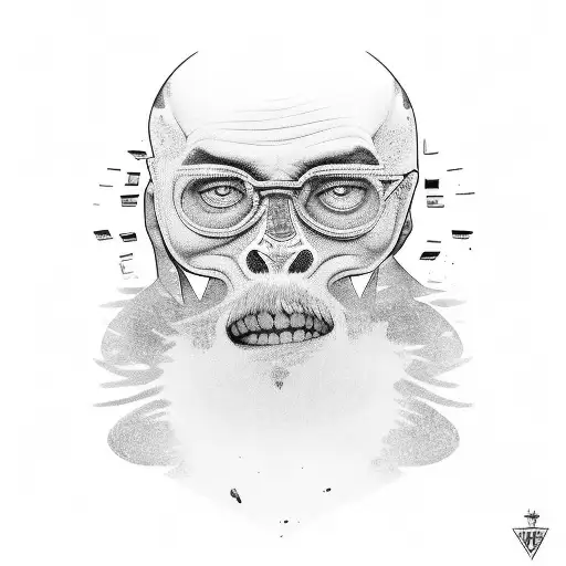 rosto do cantor baco do Exu do blues com um relógio tattoo design idea