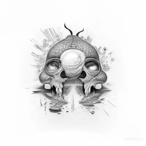 rosto do baco do Exu do blues com um relógio tattoo design idea