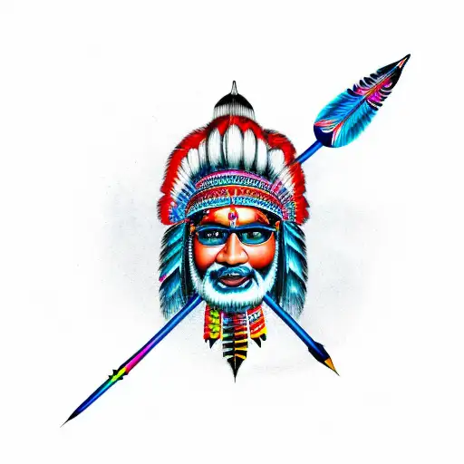 indian arrow tattoo design idea