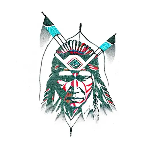 native American arrow tattoo design idea