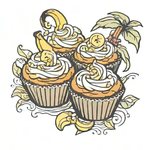 banana muffins tattoo design idea