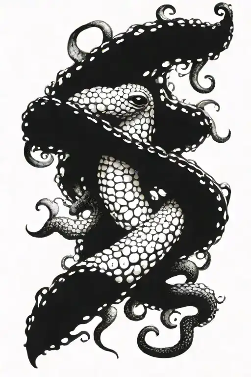 Aubrey Madison Kinsley spelled in tentacles  tattoo design idea