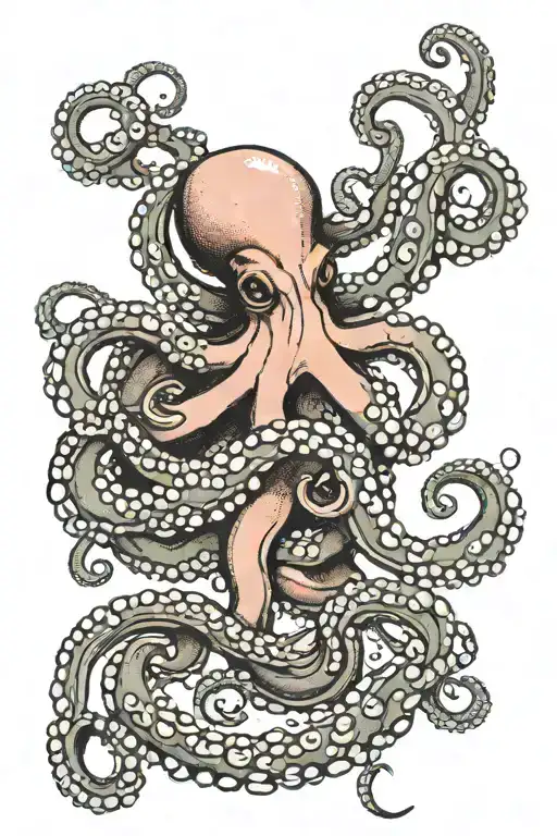 octopus with Aubrey Madison and Kinsley spelled in tentacles  tattoo design idea