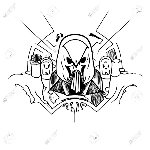 ghostface from scream  tattoo design idea