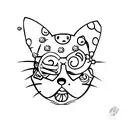 hello kitty with a ghostface scream mask on tattoo design idea