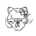 hello kitty with a ghostface scream mask on tattoo design idea