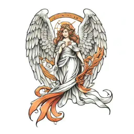 guardian angel wing tattoo design idea