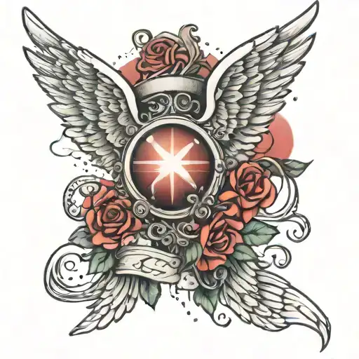 guardian angel wing tattoo design idea