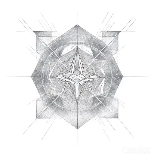 A geometric star with flames transforming into a heartbeat line, symbolizing the heartbeat of memories and love, with the dates subtly embedded into the design tattoo design idea