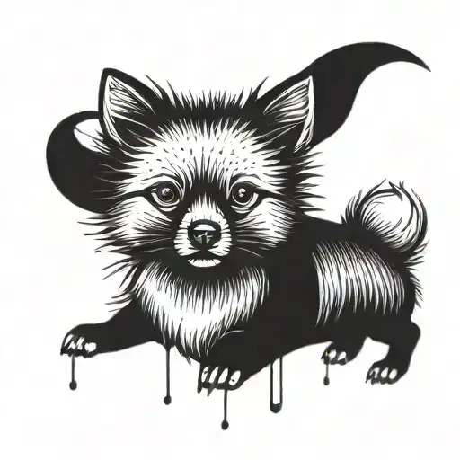 mini spitz line work face tattoo design idea