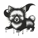 mini spitz line work face tattoo design idea