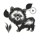 mini spitz line work face tattoo design idea