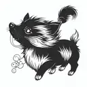 mini spitz line work face tattoo design idea
