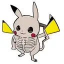 pikachu skeleton tattoo design idea