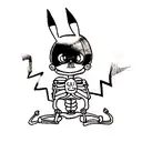 pikachu skeleton tattoo design idea