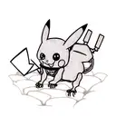 pikachu skeleton tattoo design idea