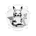 pikachu skeleton tattoo design idea