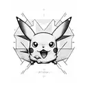 pikachu skeleton tattoo design idea